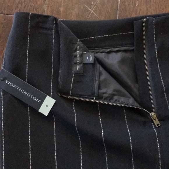 Pin Stripe Black Pencil Skirt by Worthington NWT 8 - Picture 6 of 6